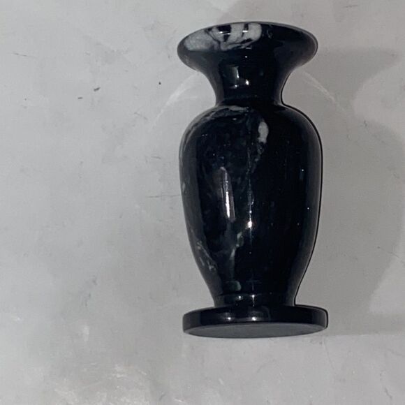 Mini Marble Stone But Vase- Etched Japanese Palm Tree 🌴Size High 5.5” - Picture 4 of 9